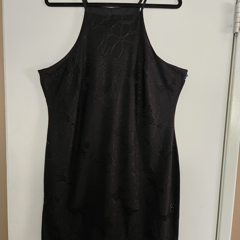 TOTO COLLECTION Black Floral Lace Dress